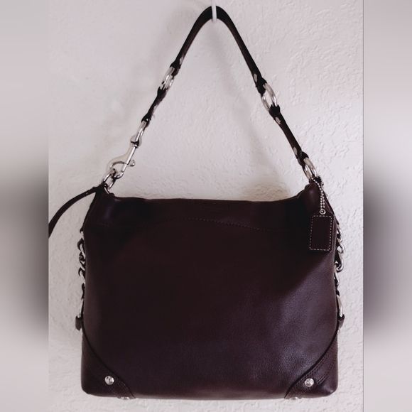 Coach Handbags - Coach Dark Brown Leather Shoulder Bag